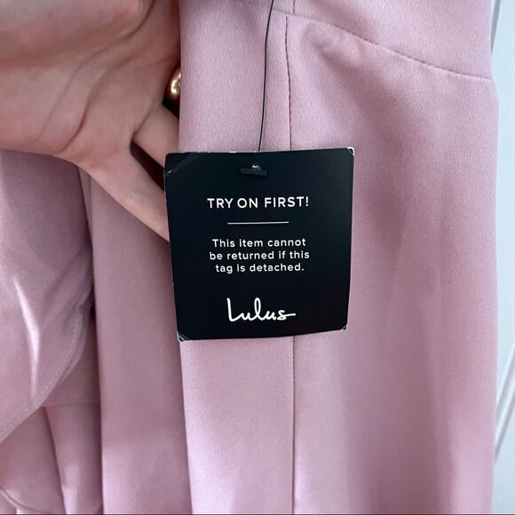 NEW ✨ Lulu’s Selmah Mauve Ruffled Lace-Up Maxi Dress M - Picture 7 of 13